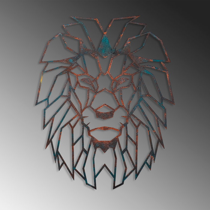 Wallity Lion - 2 Escultura de pared de metal multicolor